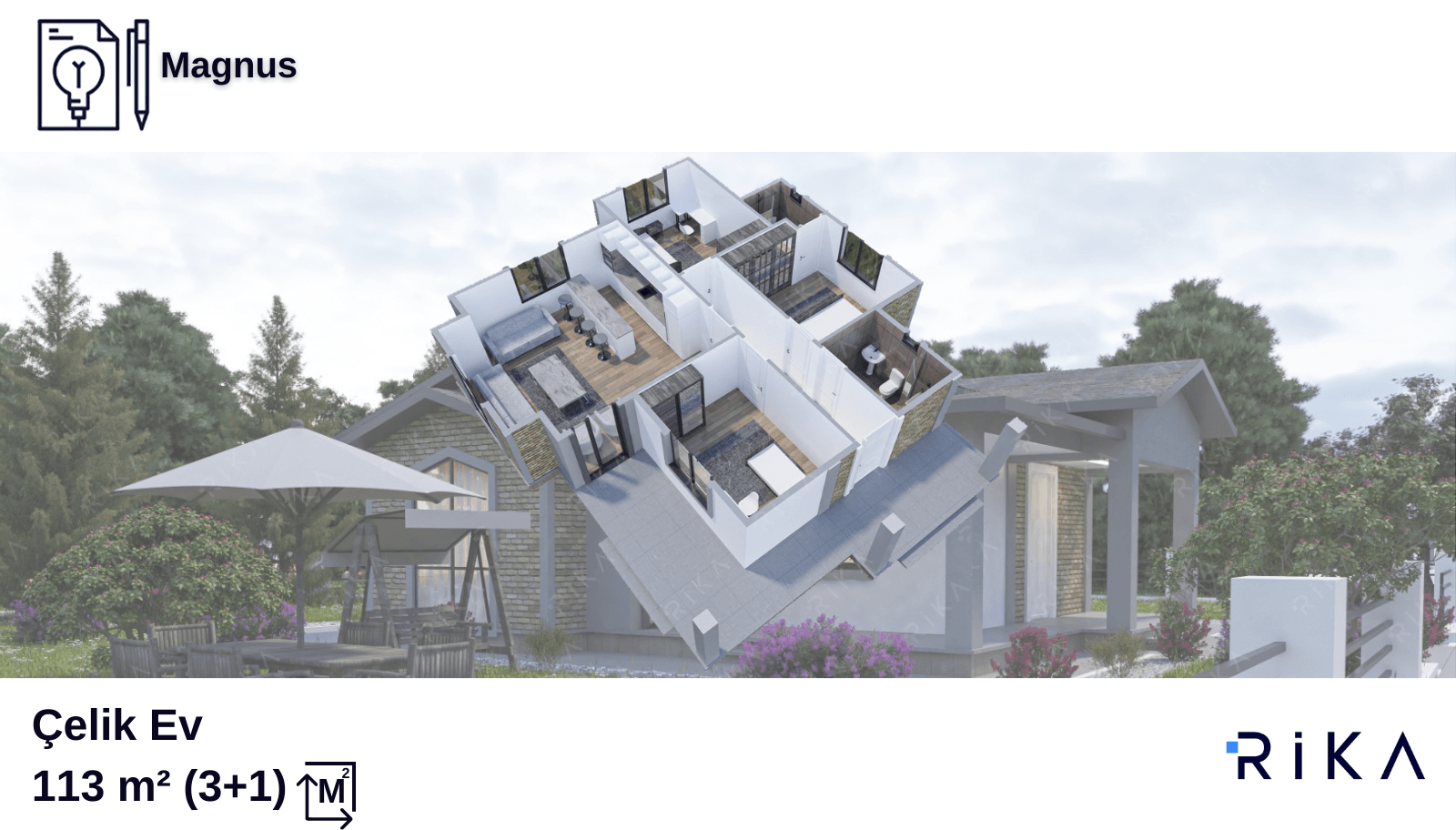 113 m2 Magnus Single Story Lightweight Steel House