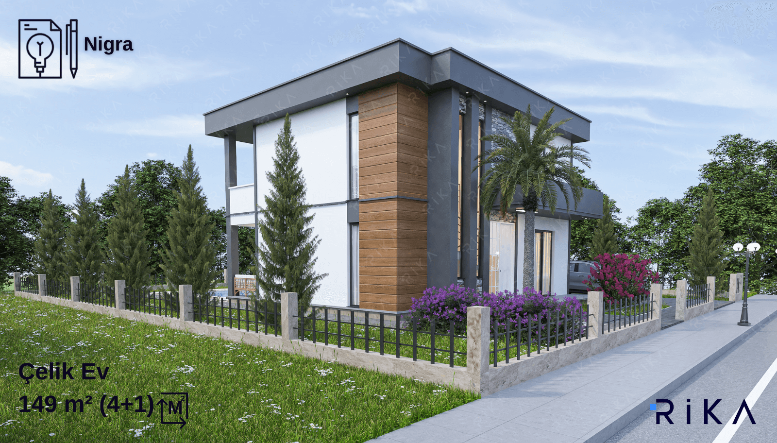 149 m² Nigra Two Story Lightweight Steel House