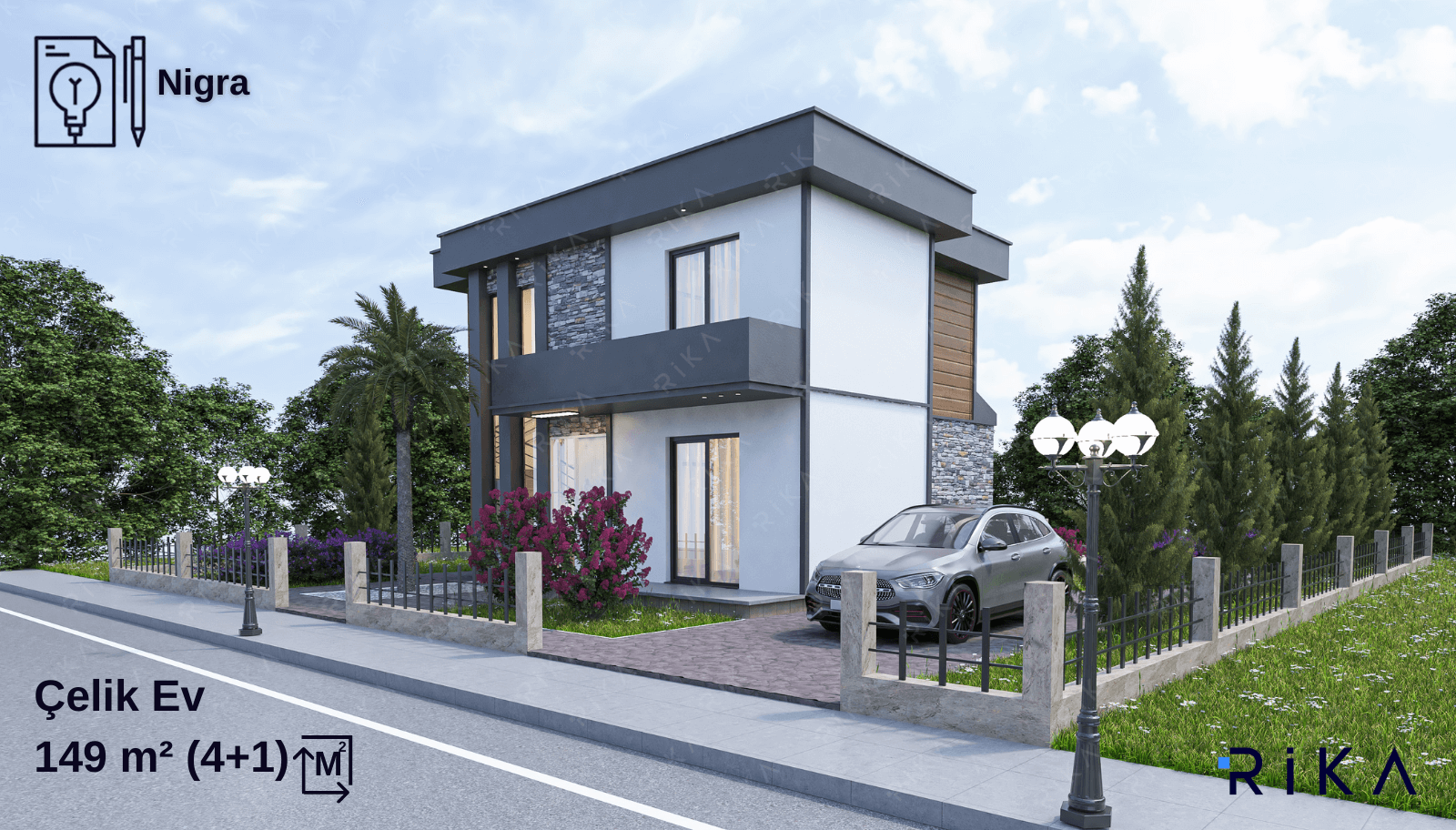 149 m² Nigra Two Story Lightweight Steel House