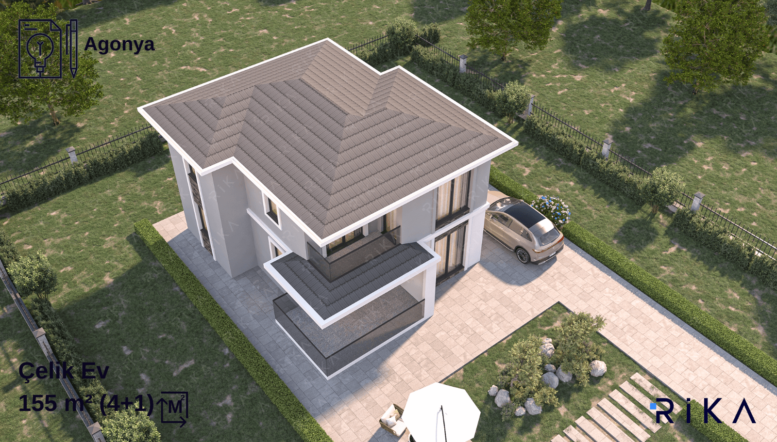 155 m² Agonya Two Story Lightweight Steel House