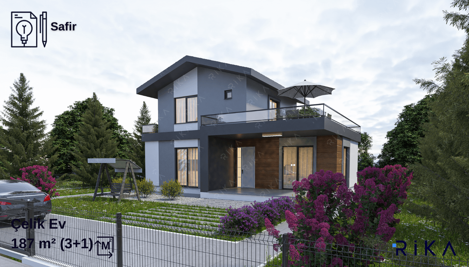 187 m² Safir Two Story Lightweight Steel House