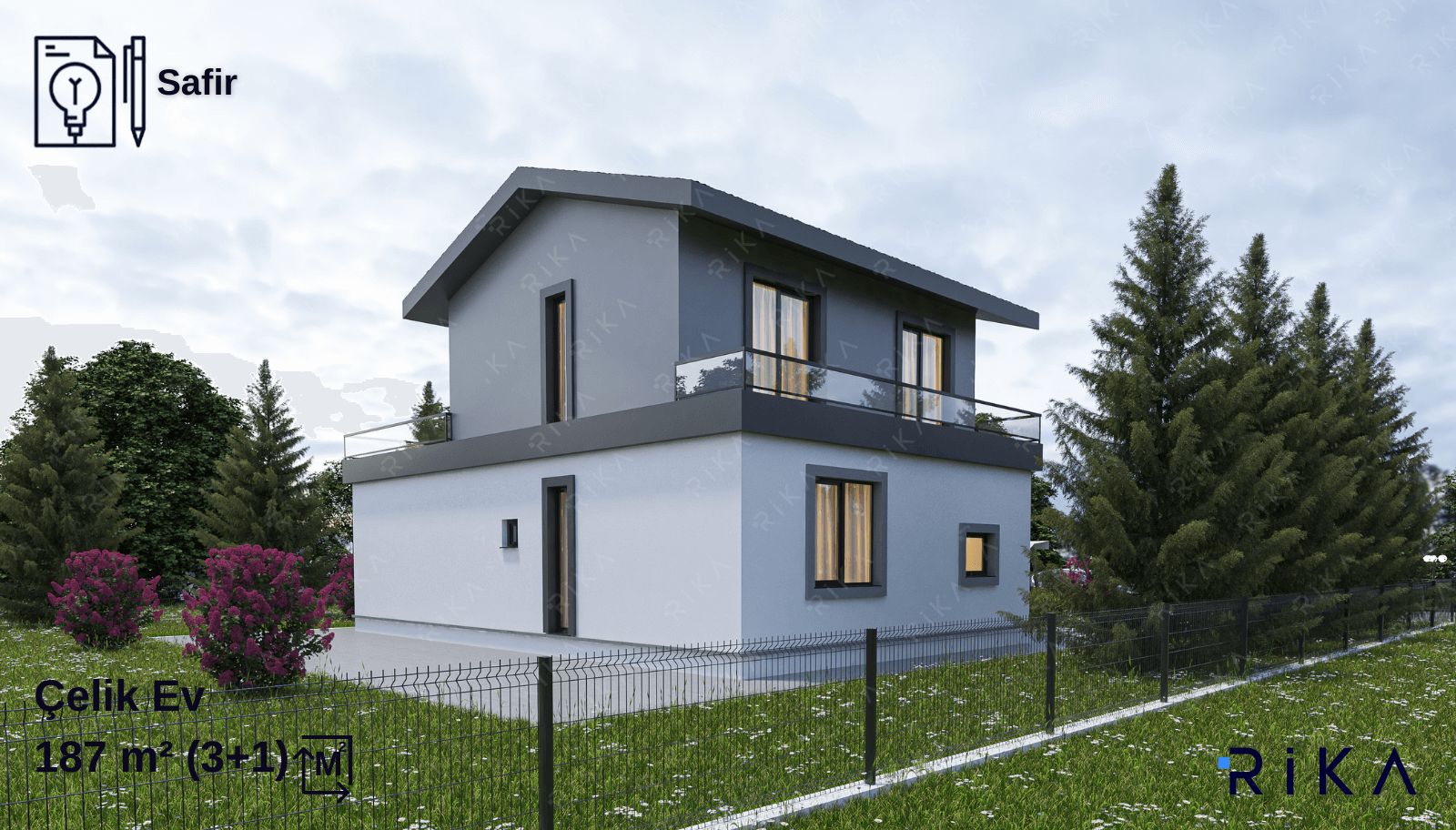 187 m² Safir Two Story Lightweight Steel House