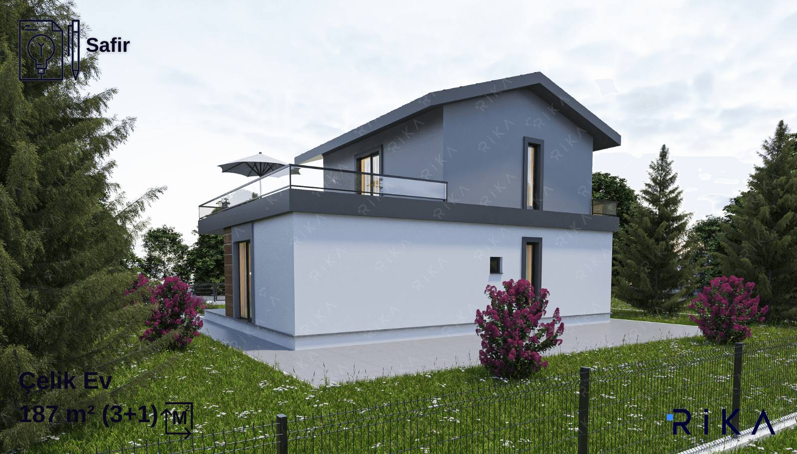 187 m² Safir Two Story Lightweight Steel House