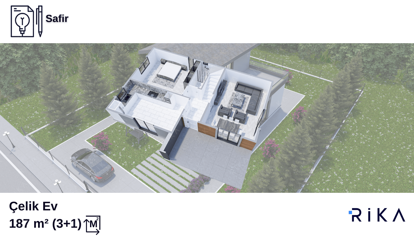 187 m² Safir Two Story Lightweight Steel House