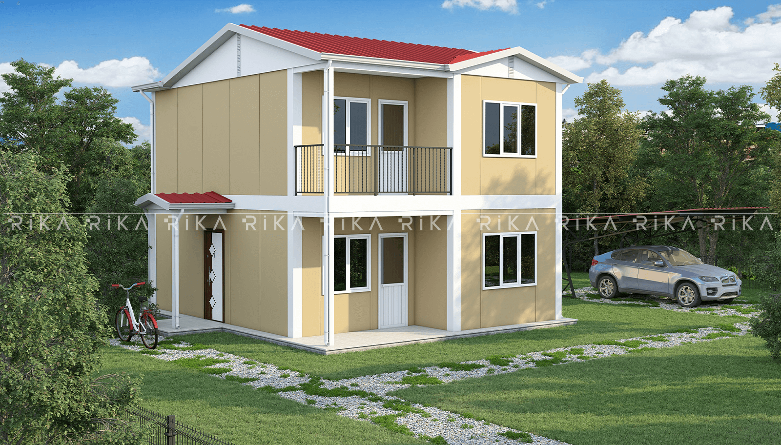 90 m² Two Story Prefabricated House