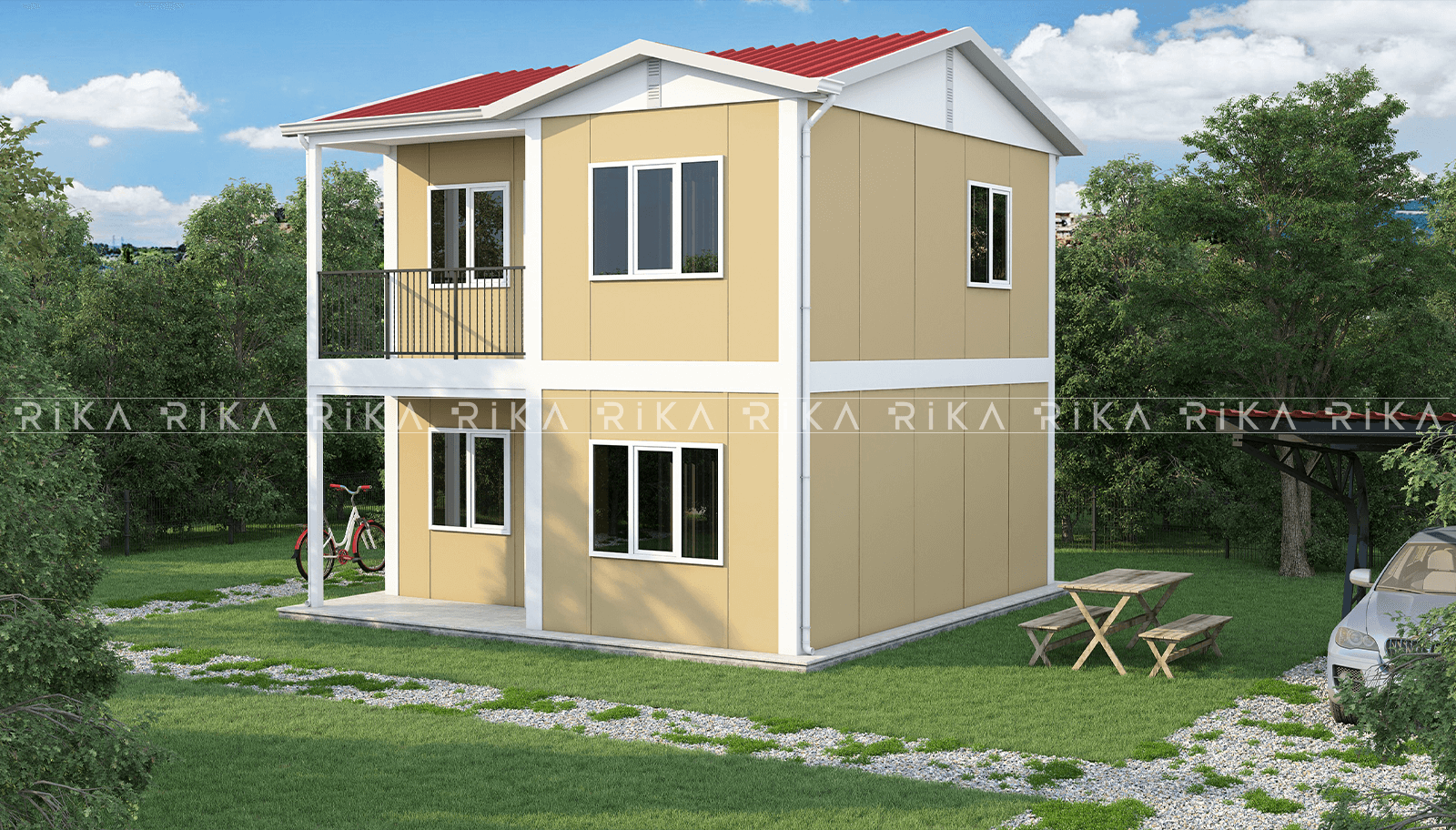 90 m² Two Story Prefabricated House