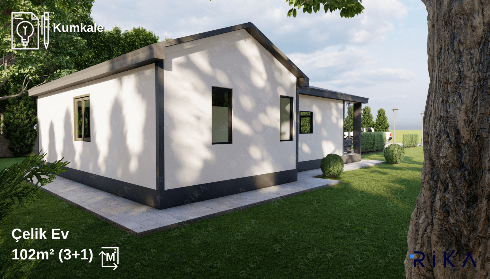 102 m² Kumkale Single Story Lightweight Steel House